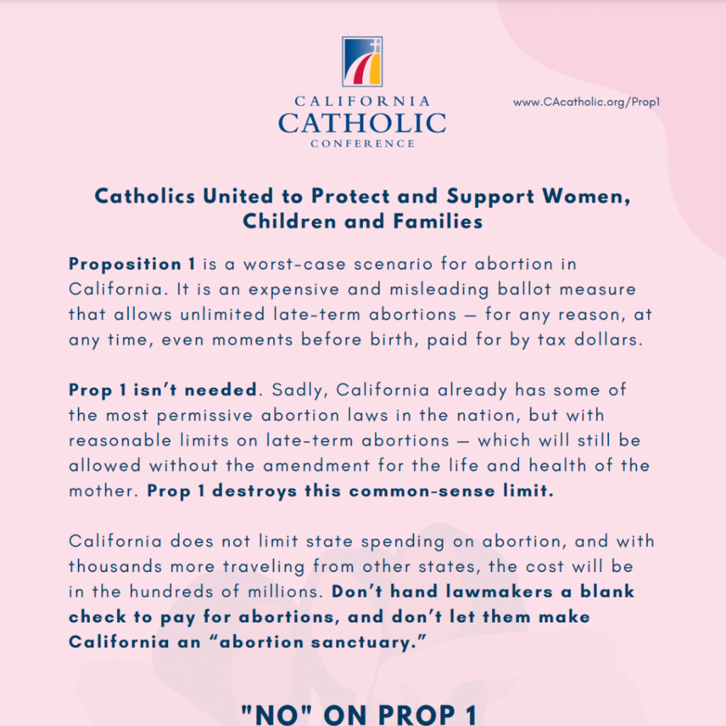 “NO On Prop 1” From California Catholic Conference – St. James – St ...